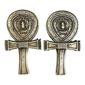 Pair Of Egyptian Ankh Decor Cross Symbol  of Life 3.5" Magnets Amulet SouvenIr